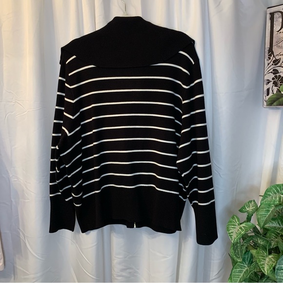 ❤️Price Drop❤️Marc New York Black and White Zippered Sweater Jacket (NWT) - Picture 3 of 14